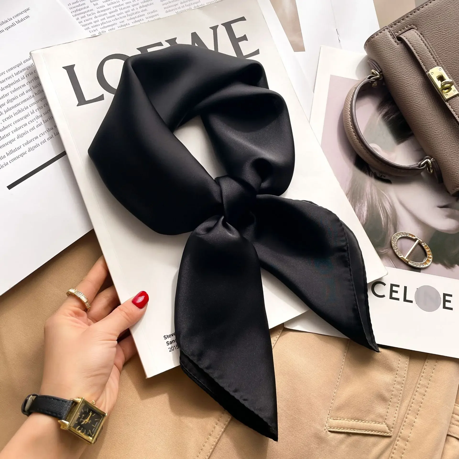 70cm Solid Colors Neckerchief  - огляд і ціна Silk Scarf Square