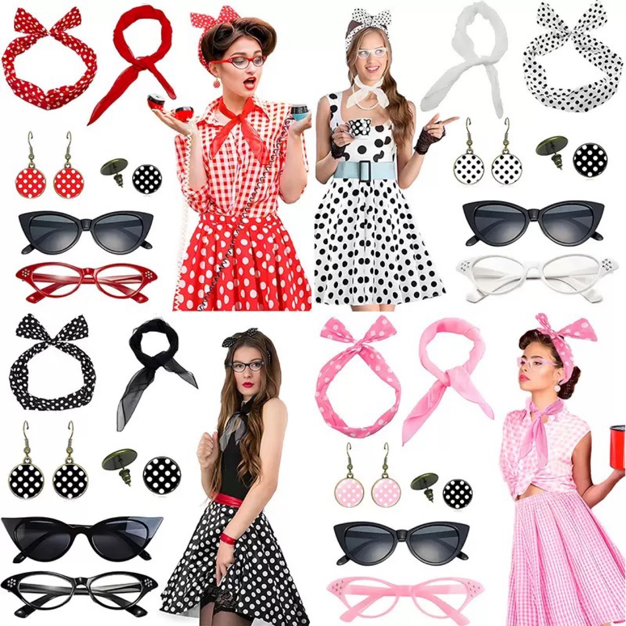 1950s Retro Hippie Party Women - огляд і ціна Women'S Accessories In The 1950S